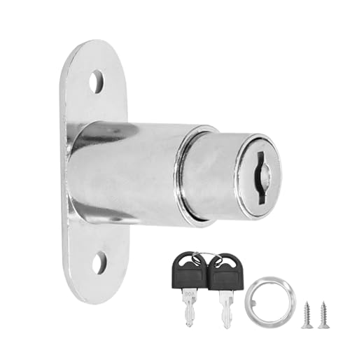 Cylindre Standard ø19 mm Serrure Boite Aux Lettres avec 2 Clés, Serrure Porte Coulissante en Alliage de Zinc Durable, pour Meuble Placard Portes Tiroirs et Boîtes Aux Lettres (1 Set)