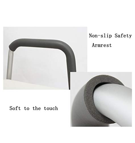 Chaise de douche en aluminium avec tabouret de bain réglable - 5