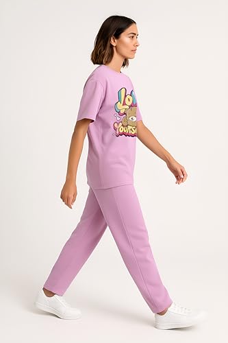 Image of My Swag Womens Printed Nightwear Set | Printed T-Shirt & Lower Set for Womens&Girls