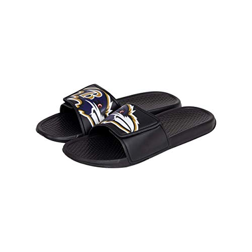 Image of FOCO mens NFL Team Cropped Big Logo Shower Sport Slide Flip Flop Sandals | Casual Sandals