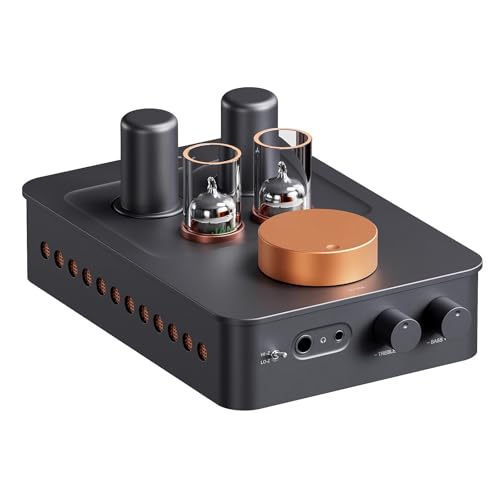 Vituord Preamplificador De Auriculares a Válvulas, Amplificador De Válvulas De Alta Fidelidad Clase A, con Control De Tono, Dos Válvulas 5654W Y Dos 6AC7, Conectores De 3,5 Mm Y 6,35 Mm