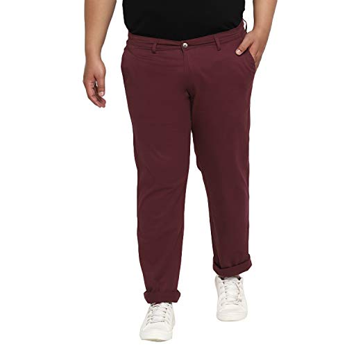 Image of Urbano Plus Men Mid Rise Cotton Regular Fit Casual Chino Pants Stretch