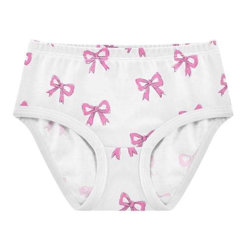 Wusikd Pink Bow (4) Girls' Underwear Cotton Girls Briefs Soft Toddler Underwear 2T