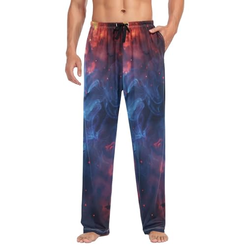 Men's Pajama Pants Halloween Mist Bats Sleep Pajama Lounge Pant with Pockets, Elastic Waistband3