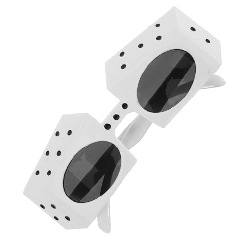 COLLBATH Dice Shaped Eyewear Creative Dice Sunglasses for Halloween Birthday Party Events Lightweight Reusable Plastic Design Fun Comfortable Novelty Glasses for Women