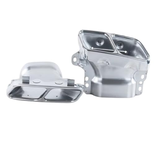AMG用 A45用 W176用 CLA45用 C117用 2013-2018用 エキゾーストチップ ステンレススチール カーアクセサリー 車のテール排気管(Silver)