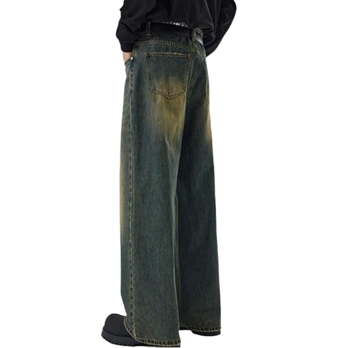 Men's Hip Hop Jeans Vintage Washed Baggy Jeans Loose Fit Wide Leg Denim Pants Casual Trendy Y2k Distressed Pants2
