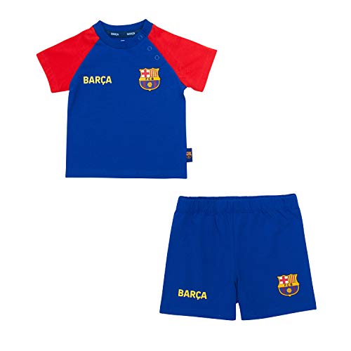 Fc Barcelone Conjunto bébé Camiseta de algodón + Pantalones Cortos Barca - Colección Oficial 6 Mes