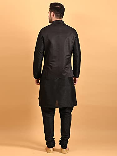 Image of Uri and MacKenzie Men's Silk Blend Kurta Pajama with Designer Ethnic Nehru Jacket /Modi Jacket