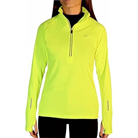 More Mile Vancouver Half Zip Long Sleeve Womens Running Top - Yellow M Cover