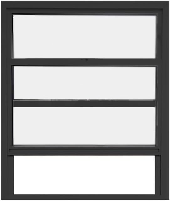 Open Louver Shutters, Sound Insulation Mobile Window Aluminum Alloy Frame, Replacement Sliding Lower Leaning Sash Screen for Kitchen Bathroom Balcony (Color : Black, Size : 23.6x23.6(WxH))