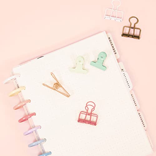 Image of Craftelier - Set of 6 Metal Clamps with 3 Different Sizes and 3 Different Designs | Holds for Scrapbooking and Craft Materials | Dimensions Approx. 1 x 5.5 cm, 3 x 4 cm, 3 x 3 cm - Turquoise Colour