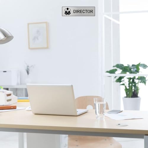 Image of CVANU 1pc Silver Acrylic DIRECTOR Self-Adhesive Sign Board for Office /Hospital /Cafe Sign Board c73
