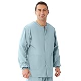 Medline AngelStat Unisex Snap-Front Warm-Up Scrub Jacket, Misty, Size X-Small