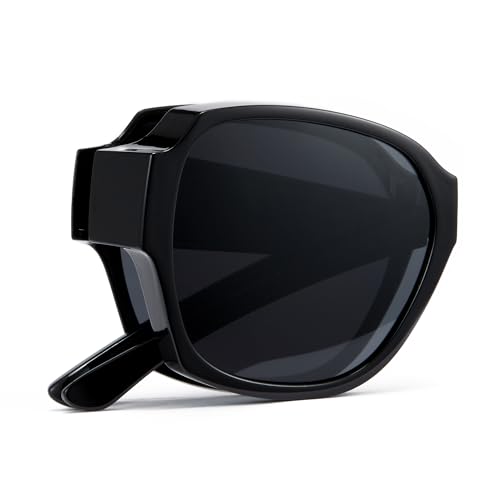 Cyxus Sonnenbrille Herren Damen Faltbare Mode Polarisiert Sonnenbrille UV 400 für Fahren Angeln Reisen P1127 (Schwarz)