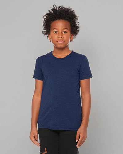 Bella + Canvas Youth Triblend Short-Sleeve T-Shirt M NAVY TRIBLEND4