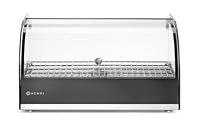 HENDI Warmhaltevitrine, Temperatur regelbar bis 85°C, große Glasture, mit heraunehmbarer Krümelschublade, inklusive feinmaschigem GN 1/1 Rost, einzeln, 230V, 400W, 554x376x(H)311mm, Edelstahl