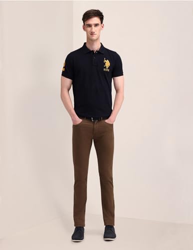 Image of U.S. POLO ASSN. Men's Printed Round Neck Half Sleeve Casual Cotton Regular 1665 T-Shirts (UDTSH2240)