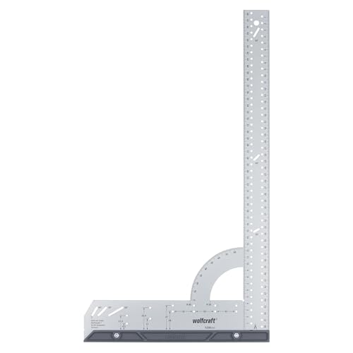 wolfcraft 5206000 - Équerre Multifonction - Équerre de Menuisier 4-en-1 - Longueur 500 mm