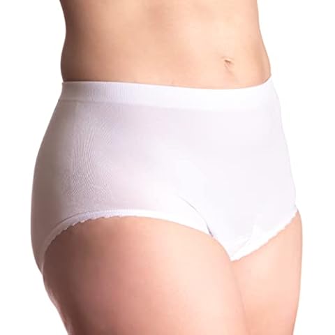 Comfort Finds Seamless Incontinence Panty - Reusable Womens Incontinent Underwear (White, 2X-Large) Cover