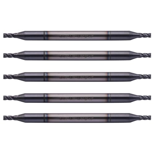 Image of 5Pcs 1 /16 inch 4 Flute Solid Carbide Square End Mill, Double End, AlTiN Coated | 35 Degree Helix, 1 /16 inch Cutting Diameter, 1 /8 inch Shank Diameter, 1 /8 inch Length of Cut, 2 inch Overall Length