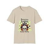 Ghost Bath Shirt Depressive Suicidal Black Metal T-Shirt - Grunge Skull, Neon Green Gothic Cross Design