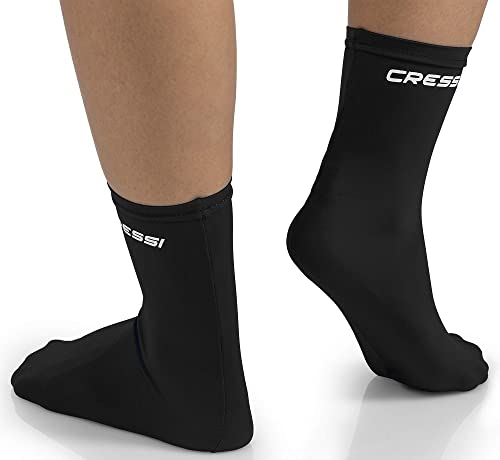Cressi Fins Socks Black - Socken für Menschen, die in ihren Flossen leben und die perfekte Passform einer vollen Fußflosse benötigen, Schwarz, für Erwachsene Unisex