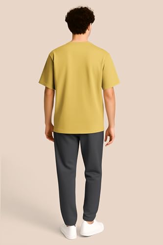 Image of BULLMER Trendy Half Sleeve Oversized Cotton Blend Crew Neck Tshirt for Men - Pack of 2