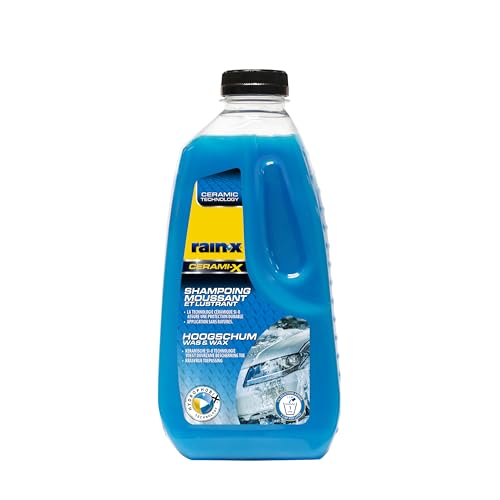 Rain-X Shampoing Voiture Céramique avec Mousse Active Voiture et Cire + Éponge - 1L