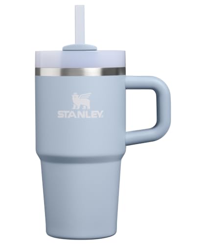 Image of STANLEY Quencher H2.0 Tumbler with Handle and Straw 20 oz | Flowstate 3-Position Lid | Cup Holder Compatible for Travel | Insulated Stainless Steel Cup | BPA-Free | Blue Dream Stone