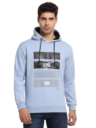 Full Sleeve Graphic Print Light Blue Men Sweatshirt