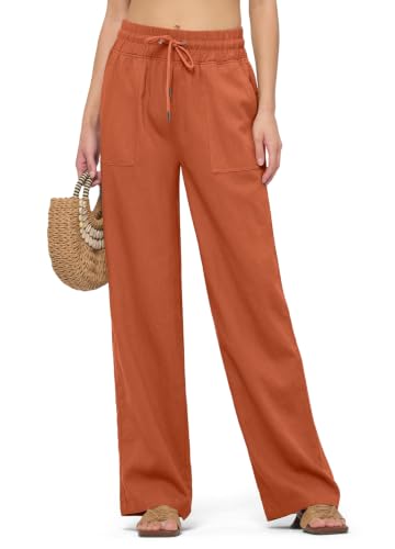 Image of Willit Women Linen Pants Wide Leg Palazzo Trousers 29 inch /31 inch / 33 inch