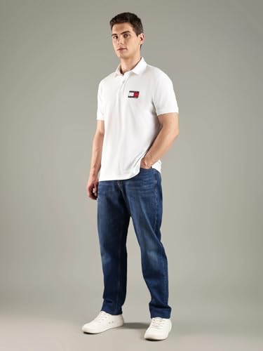 Image of Solid Regular Fit Cotton Polo T-Shirt