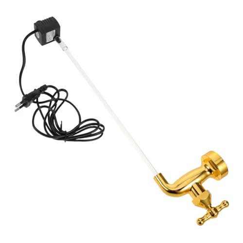 DECORNIJIA Fuente de Agua Invisible con Grifo Flotante Adorno de Cascada de Mesa para Jardín y Patio con Bomba de Agua USB y Luz LED Decoración de para Exteriores