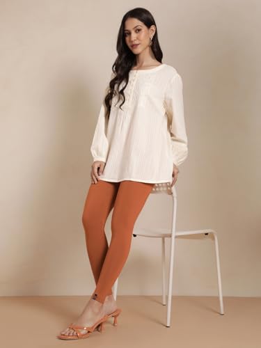 Image of TWIN BIRDS Women Viscose Ankle Leggings | Stretchable Kurti Wear Bottom