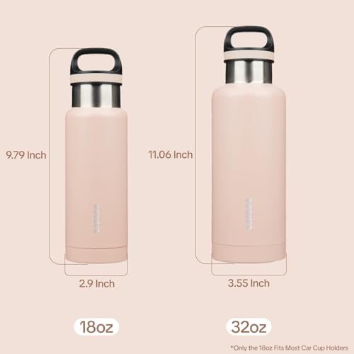Image of BJPKPK Insulated Water Bottle 32OZ Stainless Steel Water Bottle with Handle Double Walls Vacuum Insulated BPA Free Flask, Peach