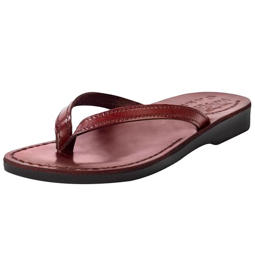 Holy Land Market Men/Women Biblical Jesus Leather Sandals/Slides From Jerusalem (Jericho Style)