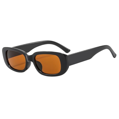 Image of IKANOO Retro Rectangle Sunglasses for Women Men Small Square Frame Trendy Y2K 90's Black Sunglasses