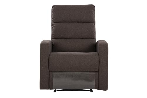 Image of Urban living - Monaco Single Seater Fabric Manual Recliner | 1 Seater Sofa | Single Sofa Recliner | 1 Seater Chair Sofa | 1 Year Warranty | Dark Brown