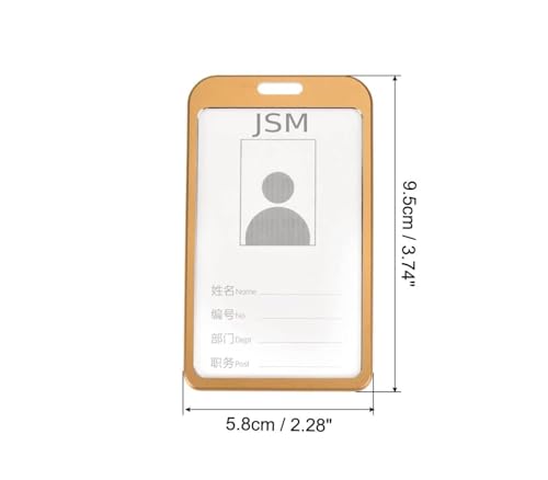 Image of Vertical i- Cards| Hard Metal ID Card Holder /Badge for Office| Compatible with Various Badge Holders, Clips, Lanyards, and Retractable Badge Reels (Pack of 3, Gold)