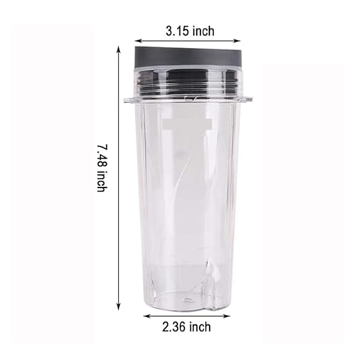 2 Piezas vaso de 16 OZ con cuatro tapas para licuadora miniatura 2