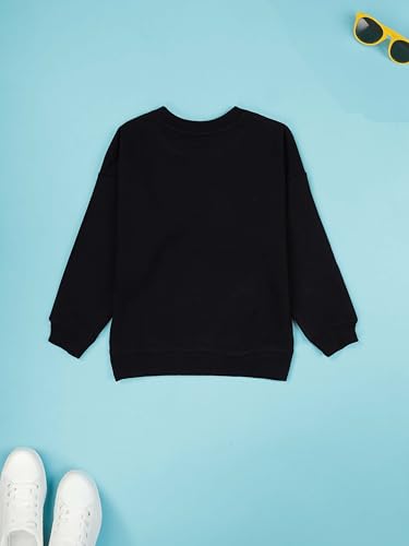 Image of KiddoPanti Boys Solid Round Neck Full Sleeve Fleece Sweatshirt | 60% Cotton 40% Polyester | Soft Warm Winter Pullover | Ribbed Cuffs & Hem | Casual Winter Sweatshirt for Kids