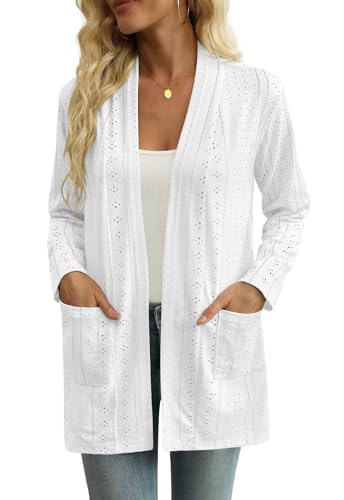 Yincro Women's Lightweight Open Front Cardigan Casual Long Sleeve Loose Cardigans with Pockets2