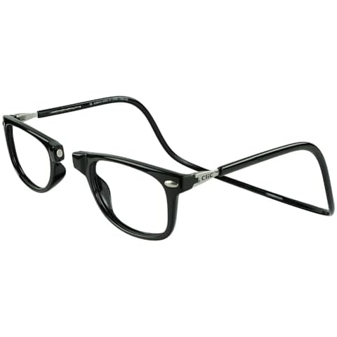 Clic Magnetic Reading Glasses for Men or Women, Computer Readers, Ashbury (M-XL, Black, 1.50 Magnification) Cover