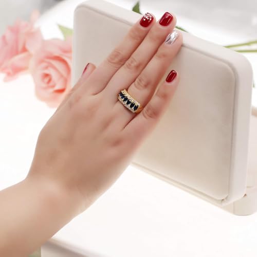 Uloveido Beautiful Women's 7 Stones Wedding Band Oval Cubic Zirconia Engagement Anniversary Rings J5012