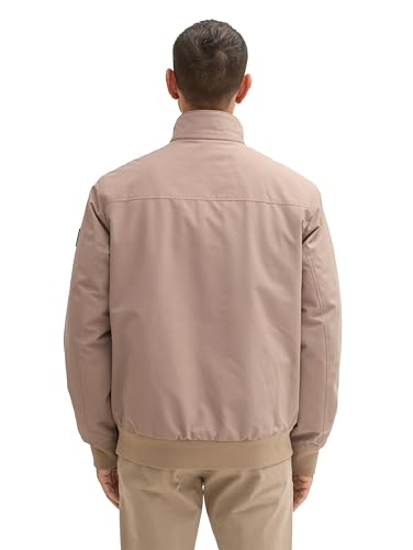 TOM TAILOR Herren Harrington Jacke mit Stehkragen,32240 - Mountain Taupe, M – Ansicht 3