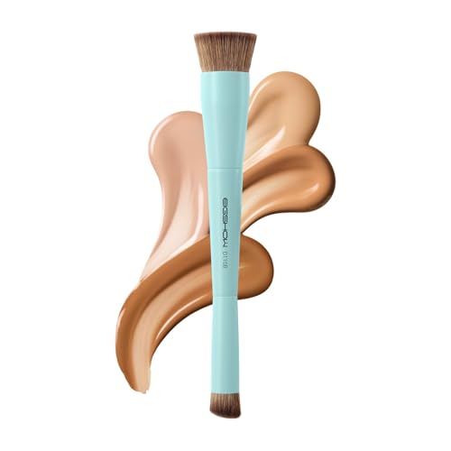 EIGSHOW Foundation & Concealer Pinsel, Dual-Ended Make-up Pinsel für makellose Grundierung, Präzisions-Concealer, vegan & tierversuchsfrei (D110-Cya
