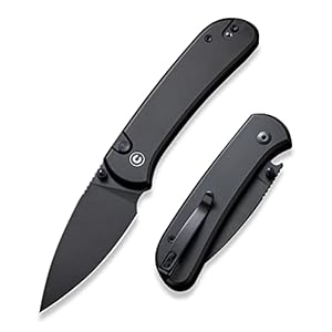 CIVIVI Pocket Folding Knife- Button Lock Knife with Thumb Stud Opener for EDC, 2.98″ 14C28N Blade Aluminum Handle, Qubit Utility Knife for Men Women Gift C22030E-1