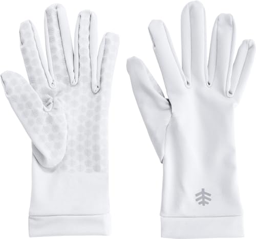 Luvas de sol unissex Coolibar UPF 50+ Sawyer UV – Proteção solar, Branco, Medium