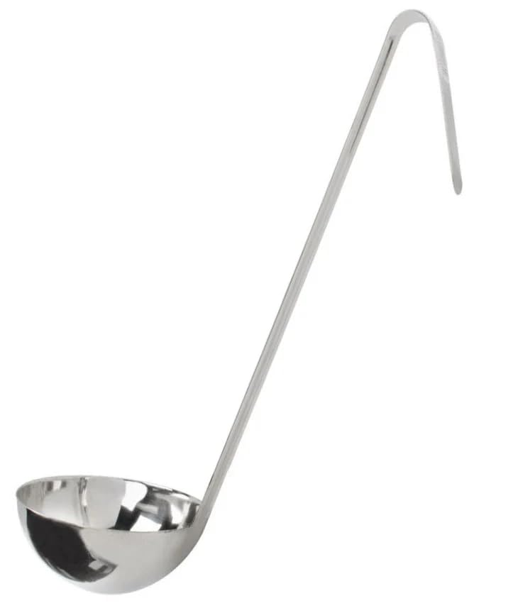 Stainless Steel Soup Ladle with Long Handle, 0.5-16 oz Capacity, Measuring Spoon for Soup, Sauce & Gravy (12 oz)